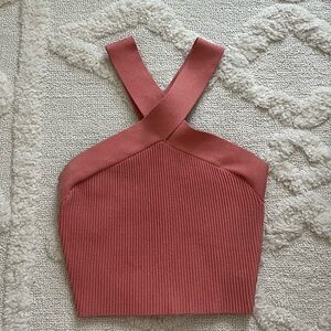 Aritzia Babaton Pink Wrap Top